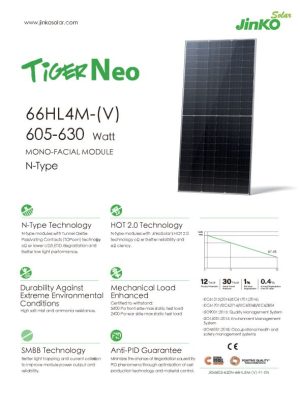 Tấm pin năng lượng mặt trời 610w jinko Solar
